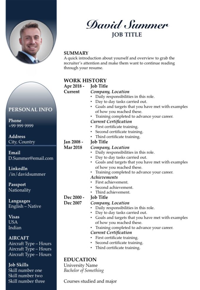 Pilot's resume